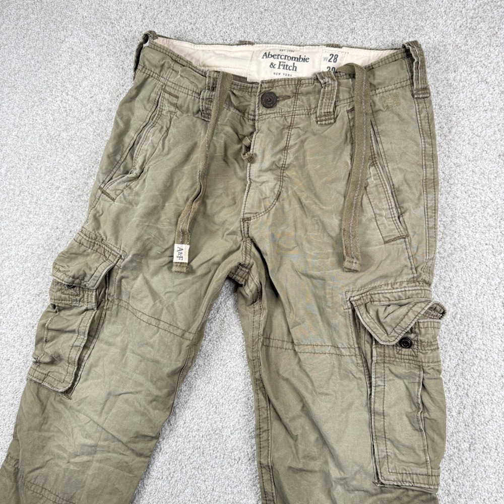 Abercrombie & Fitch Cargo Pants Mens 28x30 Green Utility Straight Leg 01096